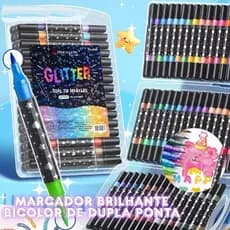 Kit 48 Canetas Gel Glitter Metal Neon Pastel – Ponta 1.0mm Papelaria Escolar caneta glitter 48 cores