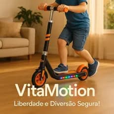 Patinete Elétrico Infantil Potente Seguro Design Moderno Laranja