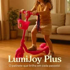 Patinete Infantil 3 Rodas Dobrável Com Luz Som Rosa