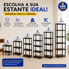 Estante Prateleira Modular Multiuso Organizadora em Plástico Reforçado - COM PEZINHOS
