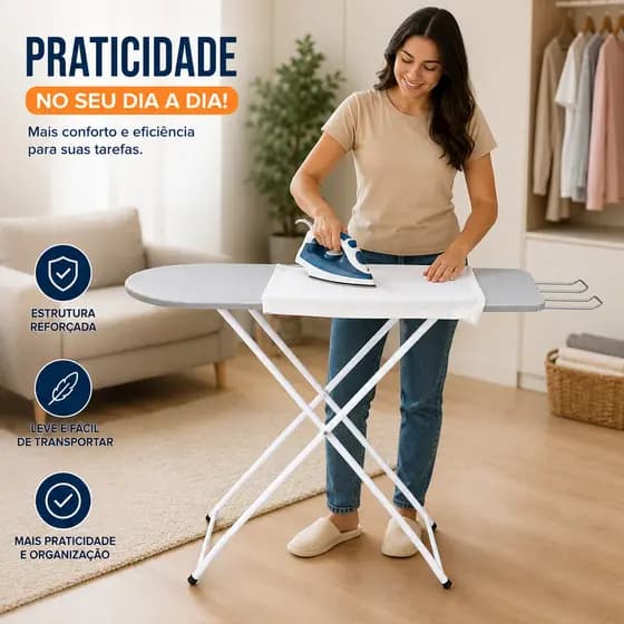 Tabua De Passar Roupas Com Tecido Térmico Reforçada