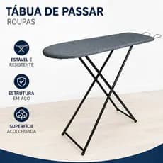 Tabua De Passar Roupas Mesa Com Tecido Térmico na COR PRETA