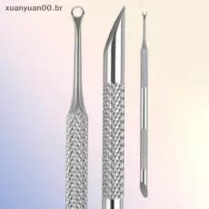 XUANY Removedor De Cutícula De Aço Inoxidável De Duas Cabeças , Empurrador De Unhas , Ferramenta De Manicure