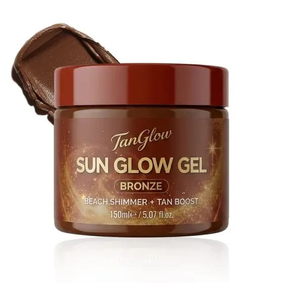 Gel Bronzeador Carotene Bronze, 150ml / 5.07 fl. oz, Beach Shimmer & Tan Boost com Óleo de Cenoura e Coco, Fórmula Hidra