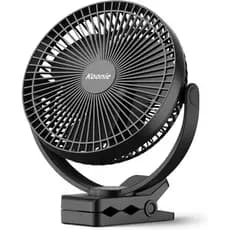 Ventilador de Mesa Recarregável Koonie 10000mAh com Clipe, Ventilador de Mesa de 8 Polegadas Operado por Bateria, Ventil