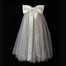Véu De Noiva Longo De Tule Luminoso FFOOD Com Borda De Fita De Laço Para Festa De Casamento