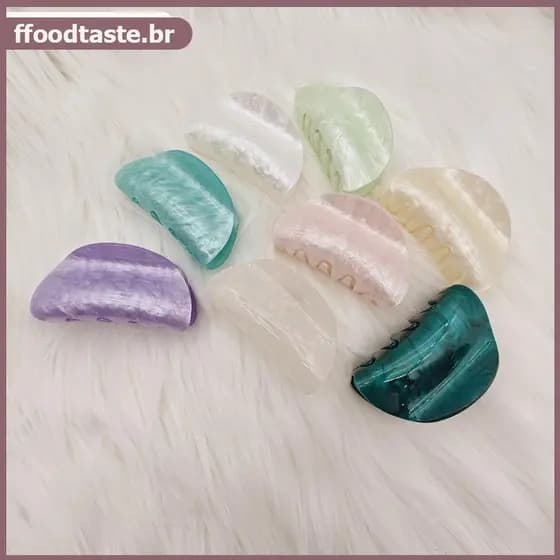 FFOOD Grampos De Cabelo Com Garra Texturizada De Mármore Vintage Para Meninas E Mulheres , Acessórios De Presilha De Tub
