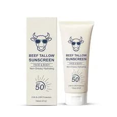 Novo Protetor Solar Irven Beef Tallow SPF 50, Proteção de Amplo Espectro UVA/UVB para Rosto e Corpo, Fórmula Hidratante
