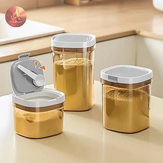 Recipiente Hermético De Leite Em Pó , 800/1300/1800 Ml , De Armazenamento Caixa Alimentos Com Colher