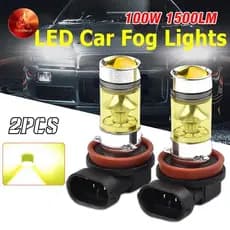 Aredhooot H11 H8 LED Lâmpadas De Neblina Amarelas 2 Unidades 4300K 100W 1500LM Antirreflexo Super Brilhante Para Estrada