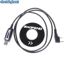 CHANT 1 Conjunto De Cabo De Programação USB 2 Pinos Com CD De Software Para Rádios Baofeng UV-5R BF-888S