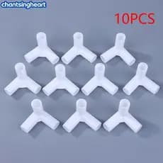 CHANT Conector De Tubo Branco De Plástico , 10 Peças , 12mm , Prateleira DIY , Tenda , Montagem De Junta Fixa , T , Coto