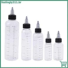 FEELI 30ml-250ml Plástico PET Capacidade Líquida Frascos Conta-Gotas Recipientes De Tinta Pigmentada