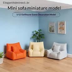 ELEGA 1/12 Modelo De Sofá Em Miniatura Para Decoração De Cena De Sala De Estar De Casa De Bonecas