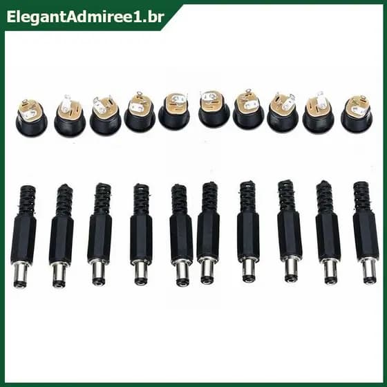ELEGA 1 Conjunto De 10 Pares 12V 3A Plugue Macho + Soquete Fêmea Kit De Conector DC Para Montagem Em Painel