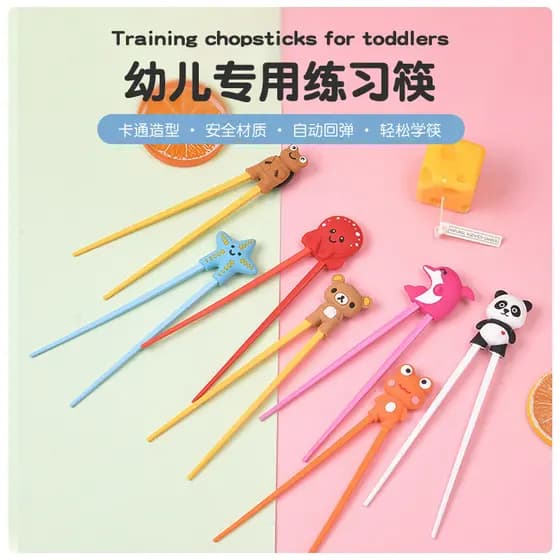 Pauzinhos para Crianças, Pauzinhos de Prática Especial para Bebês, Pauzinhos de Silicone, Pauzinhos de Retorno em Forma