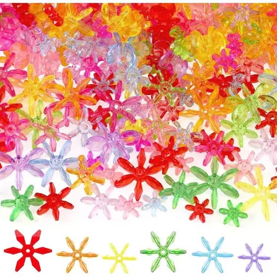 Kit de Ornamentos de Natal com Miçangas Augshy, 400 peças de Miçangas Coloridas em Forma de Raio de Sol e Floco de Neve 