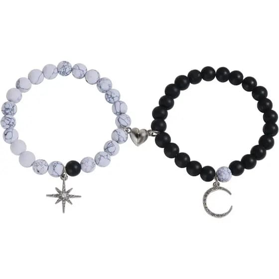 Sun and Moon Friendship Bracelets Matching Bracelets for Couples Cute Handmade Beaded BFF Bracelets for 2 Bracelets Fash