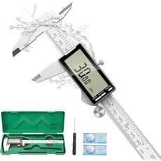 Paquímetro Digital Eletrônico 6", Paquímetros de Precisão Profissional, Precisão de ±0,001"/0,02mm, Grande Display LCD,