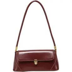 Bolsa de Ombro Pequena para Mulheres, Mini Bolsa de Couro com Fecho de Fivela