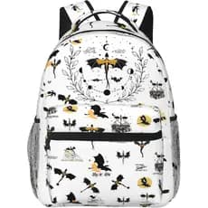 Mochila Fashion com Asas de Dragão, Mochila Casual para Faculdade, Mochila de Viagem com Zíper, Mochila de Ombro para Hi