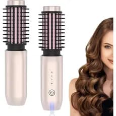 Modelador de Cabelo Sem Fio Recarregável, Escova Modeladora Portátil para Viagem, Escova Alisadora 3 em 1, Varinha Model
