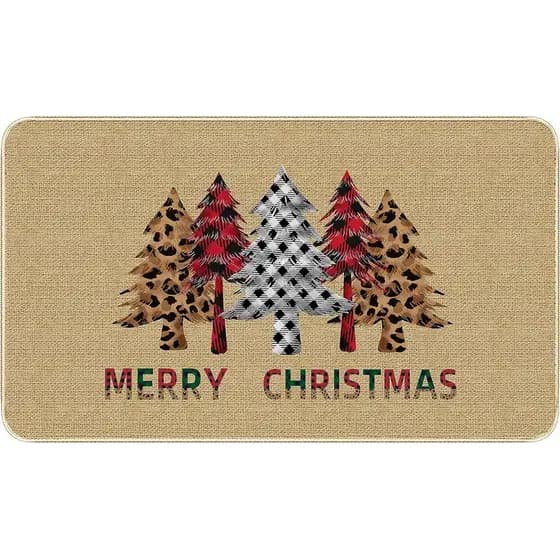 Tapete Decorativo de Natal para Porta, Decoração Sazonal, Tapete de Cozinha de Natal, Tapete de Banheiro para Entrada In