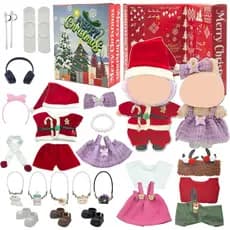 Calendário do Advento de Natal 2025, Conjunto de Roupas e Acessórios para Bonecas de 17cm, Conjunto de Vestuário para Bo