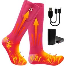 Rabbitroom Rechargeable Women Heated Socks Battery Powered Electric Socks Arthritis Foot Warmer for Cozy Warmth for Skii