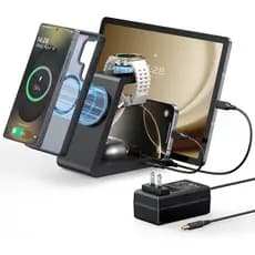 Carregador Sem Fio Magnético para Samsung, Estação de Carregamento 5 em 1 Compatível com Carregador MagSafe Samsung para