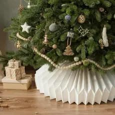 JOICEE Colar de Árvore de Natal em Papel Dobrável, Capa Moderna para Base de Árvore, Saia para Árvore Artificial, Decora