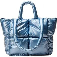 Bolsa Tote Acolchoada para Mulheres, Bolsa de Ombro Leve de Inverno com Enchimento de Algodão, Bolsa Tote com Enchimento