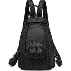 Mochila Pequena para Mulheres em Couro PU, Mini Mochilas Femininas, Bolsa Impermeável, Estilosa, Mochila de Dia, Moda, M