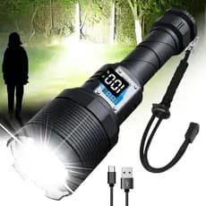 Lanternas Recarregáveis MAX 200000 Lúmens, Super Brilhante, Lanterna LED de 30W, Lanterna de Alta Potência para Emergênc