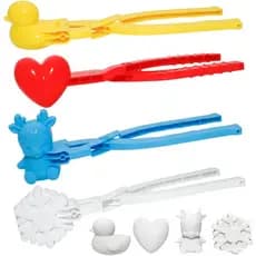 Holady 4PCS Large Size Snowball Maker Clip,Snowball Maker Tool with Handle for Snow Ball Fights, Snow Toys Kids Winter O