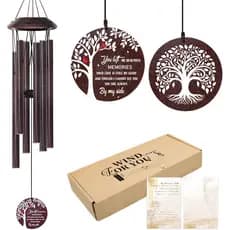 Presentes Comemorativos para a Perda da Mãe/Pai - Sinos de Vento de Condolências de 32" com Árvore da Vida - Presentes d