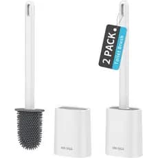 Conjunto de Escova e Suporte para Vaso Sanitário MR.SIGA, Escova Compacta para Limpeza de Vaso Sanitário com Suporte par
