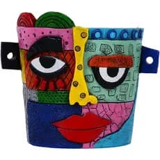 Vaso de Plantas com Rosto Abstrato, Vaso em Forma de Cabeça de Picasso para Plantas de Interior, Vaso de Flores com Rost