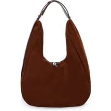 Bolsa de Ombro Feminina Herald Slouchy Suede Hobo, Bolsa Transversal Crescente com Alça Ajustável