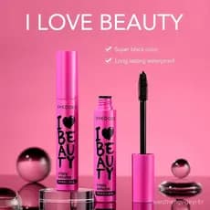 shedoes Máscara para cílios rosa estilo europeu e americano, ultra-preta, de secagem rápida, à prova de suor, à prova d'