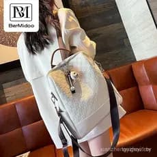 Mochila Ber Mi doo Checkerboard Feminina 2023, Novo Estilo, Alta Qualidade, Casual, para Estudantes Universitárias, Moch