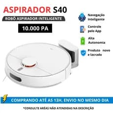 Robô Aspirador S40 10000Pa Inteligente WiFi Mapeamento Aspira Passa Pano Casa Limpa