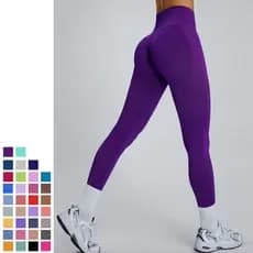 Leggings de Ginástica Femininas de Cintura Alta, Leggings de Yoga com Costura Push-on, Leggings Esportivas, Leggings de
