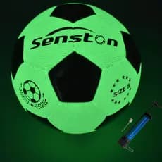 Bola de Futebol Senston que Brilha no Escuro, Bola de Futebol de Couro Brilhante Tamanho 5 com Bomba - Presente para Hom