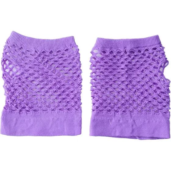 sowaka 2 Pares de Luvas de Malha Sem Dedos, Luvas Curtas Elásticas Neon para Mulheres, Fantasia dos Anos 80 para Festas