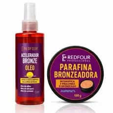 Kit Bronzeador 120ml + Parafina Bronzeado Rápido  Hidratação Intensa Verão Bronzeado Dourado Rápido Profissional
