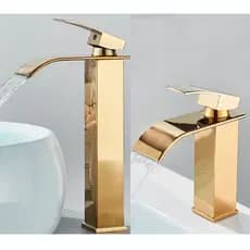 Torneira de lavatório tipo cascata, torneira misturadora de casa de banho/torneira de água fria, modelo alto/baixo