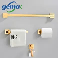 Kit Acessórios Para Banheiro Com 4 Dourado Peças,Inox 40/60cm Kit Com Suporte Toalha,Preto