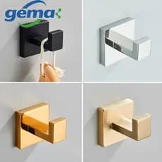 Ganchos De Parede Inox Banheiro Para Toalhas, Instalação de Perfuração,Preto Fosco/Dourado