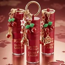 Lip Gloss Cereja Bomb Chaveiro, Gloss Labial Cherry - Brilho Labial Pink Grape